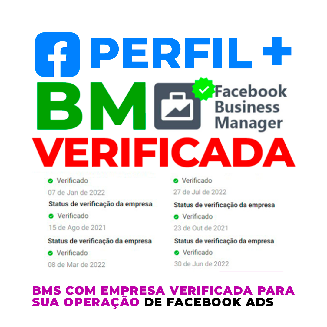 Arte sobre perfil e Business Manager verificados para Facebook Ads